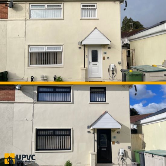 upvc spray painting before and after