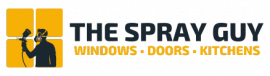 The spray guy logo with colours