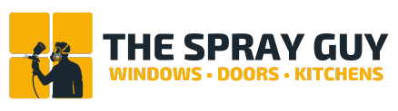 The spray guy logo with colours